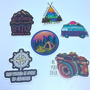 Camping graffiti stickers